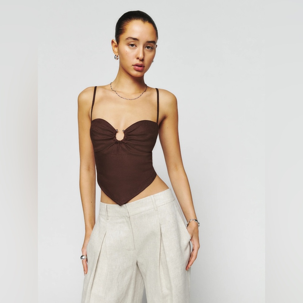 New Reformation Sansa linen tank top Sz6 MSRP:$168 (No offer pls)